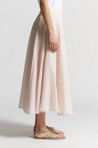 Peserico - Cotton Voile Semi - transparent Midi Skirt - clothing - cotton - knee - length - skirts