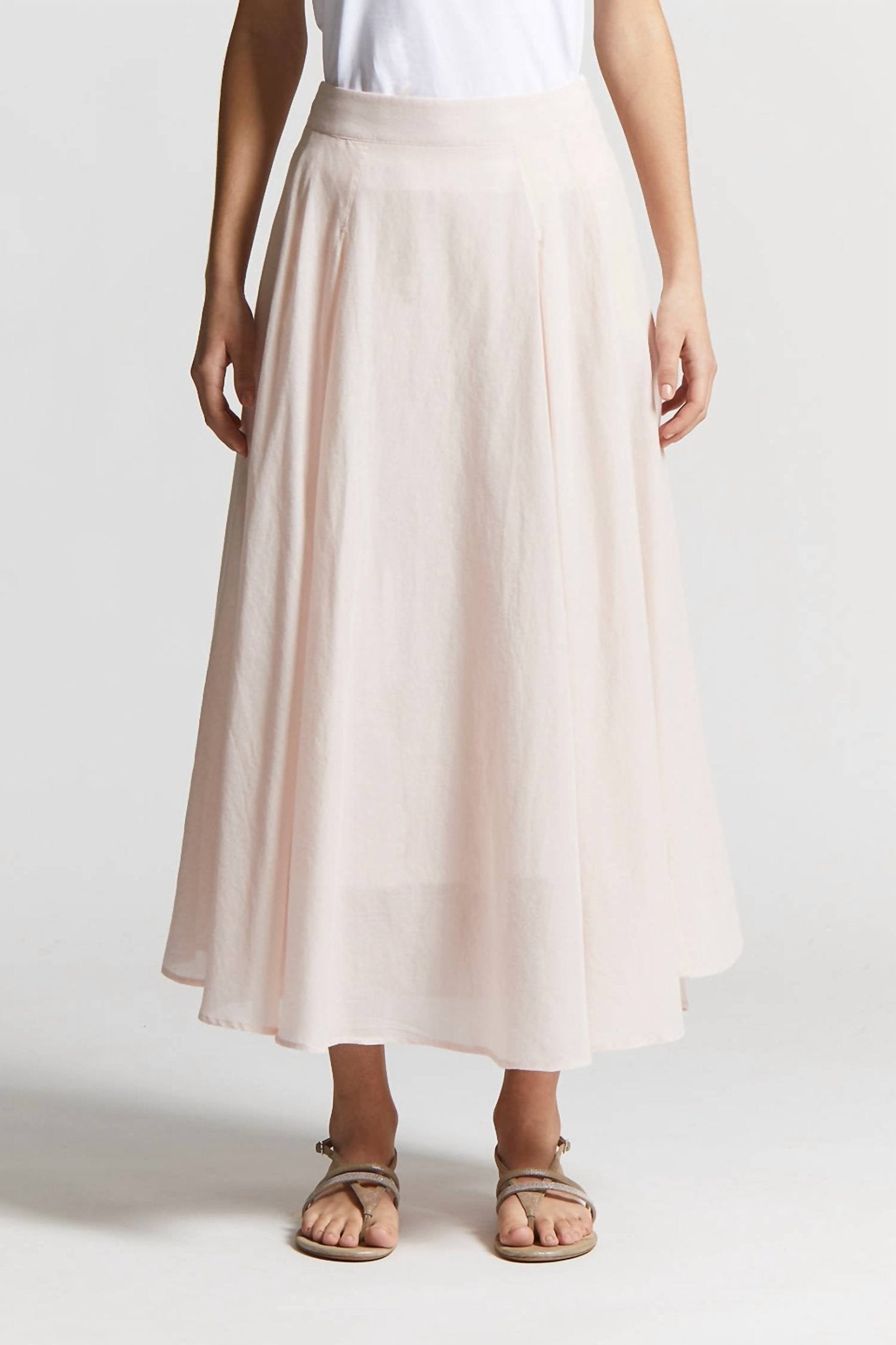 Peserico - Cotton Voile Semi - transparent Midi Skirt - clothing - cotton - knee - length - skirts