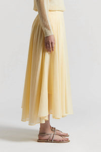 Peserico - Pure Cotton Voile Semi Transparent Midi Skirt - clothing - cotton - knee - length - skirts