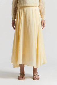 Peserico - Pure Cotton Voile Semi Transparent Midi Skirt - clothing - cotton - knee - length - skirts