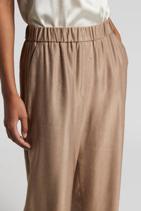 Peserico - Shiny Viscose Linen Gabardine Trousers - brown - clothing - pants