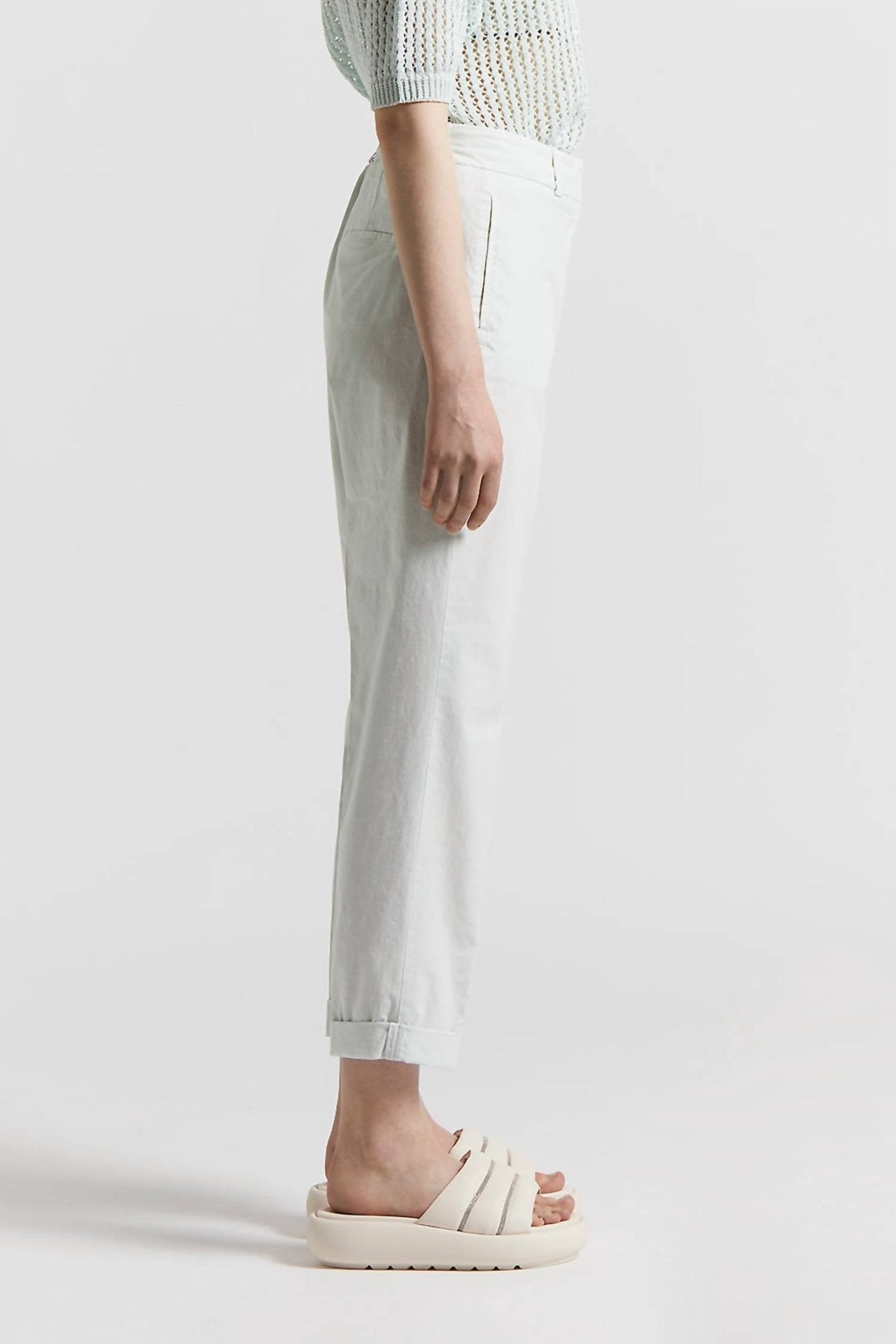 Peserico - Slub Stretch Cotton Canvas Trousers - clothing - cotton - blend - pants