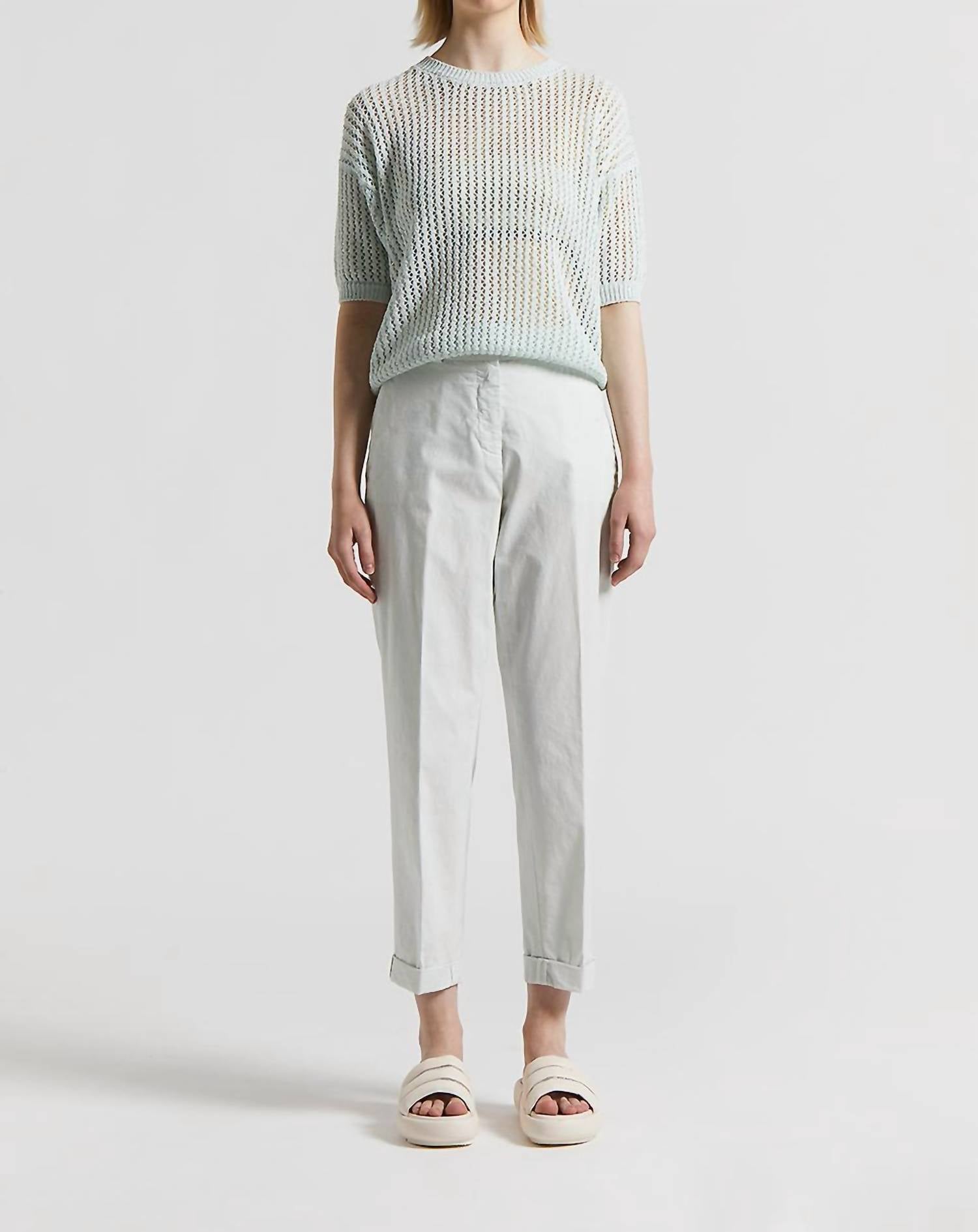 Peserico - Slub Stretch Cotton Canvas Trousers - clothing - cotton - blend - pants