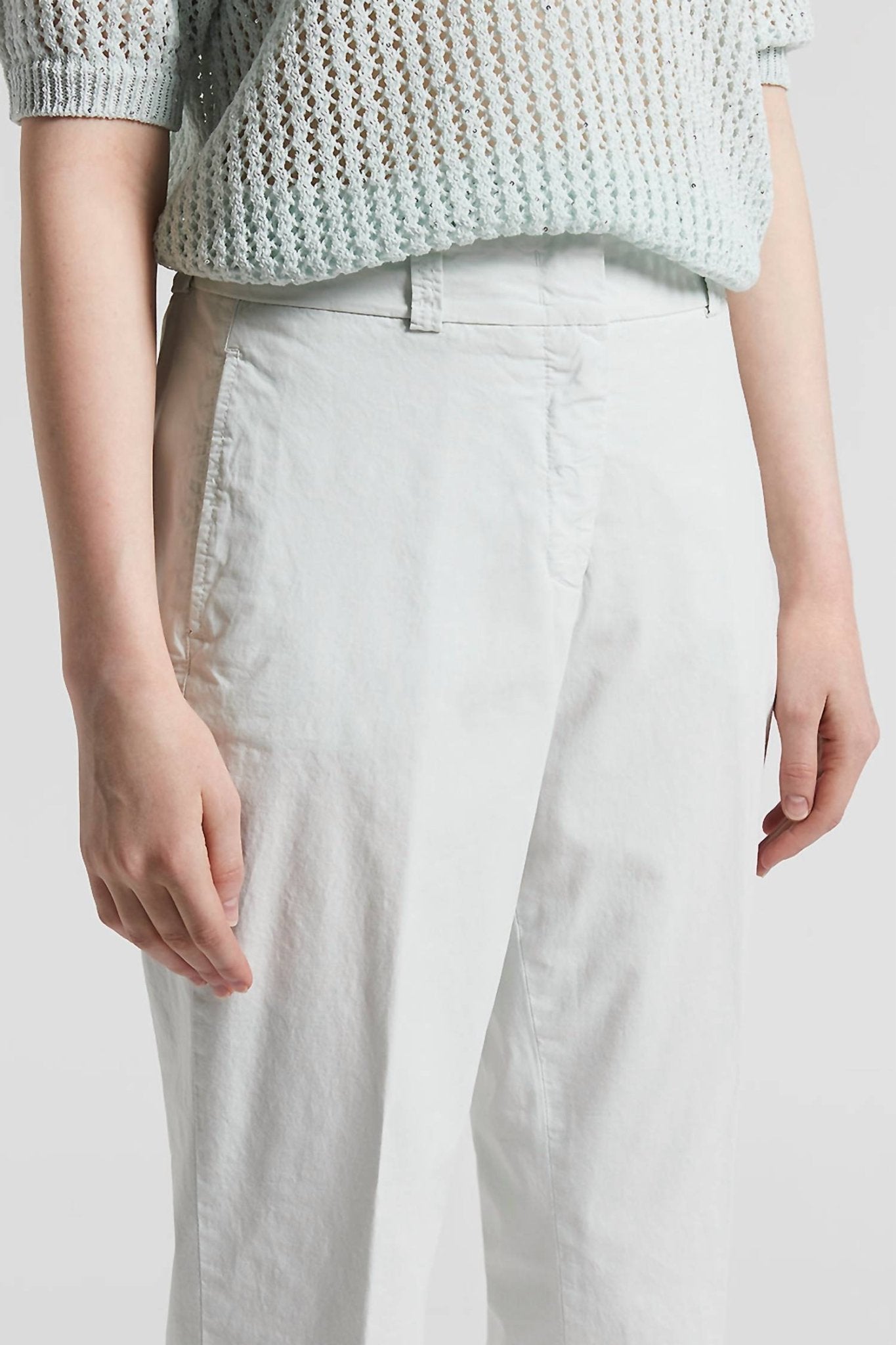 Peserico - Slub Stretch Cotton Canvas Trousers - clothing - cotton - blend - pants