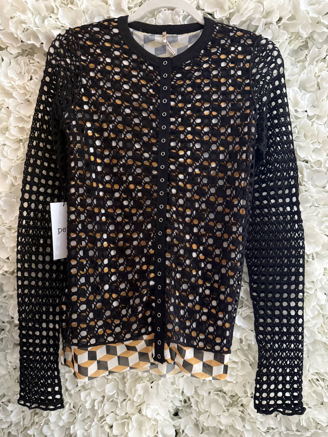 Pete - Women's Crochet Cardigan - brown - cardigans - clothing
