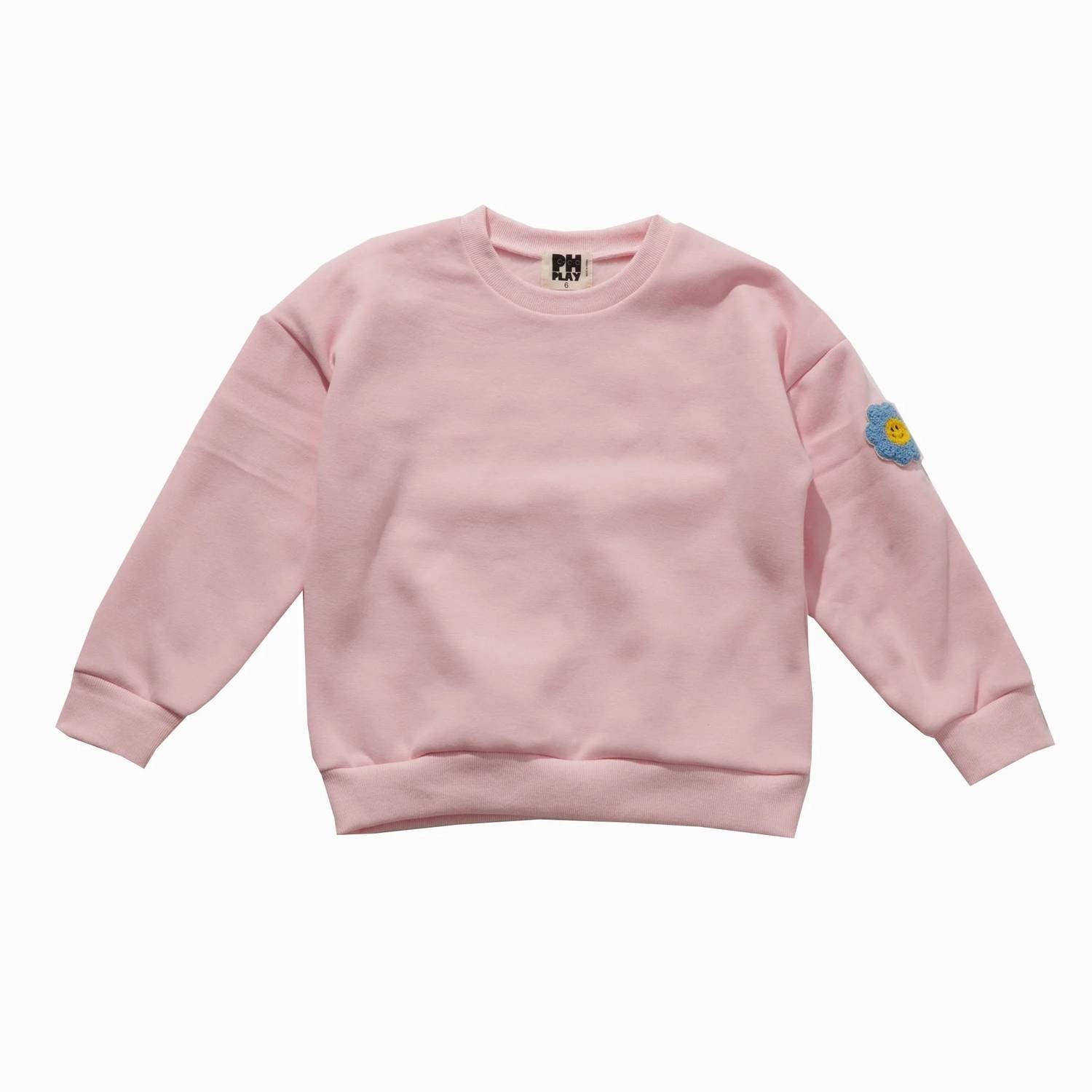 Petite Hailey - Kid's Patched Sweatshirt Set - pink - 