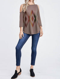 Phil Love - Aztec Cold Shoulder Top