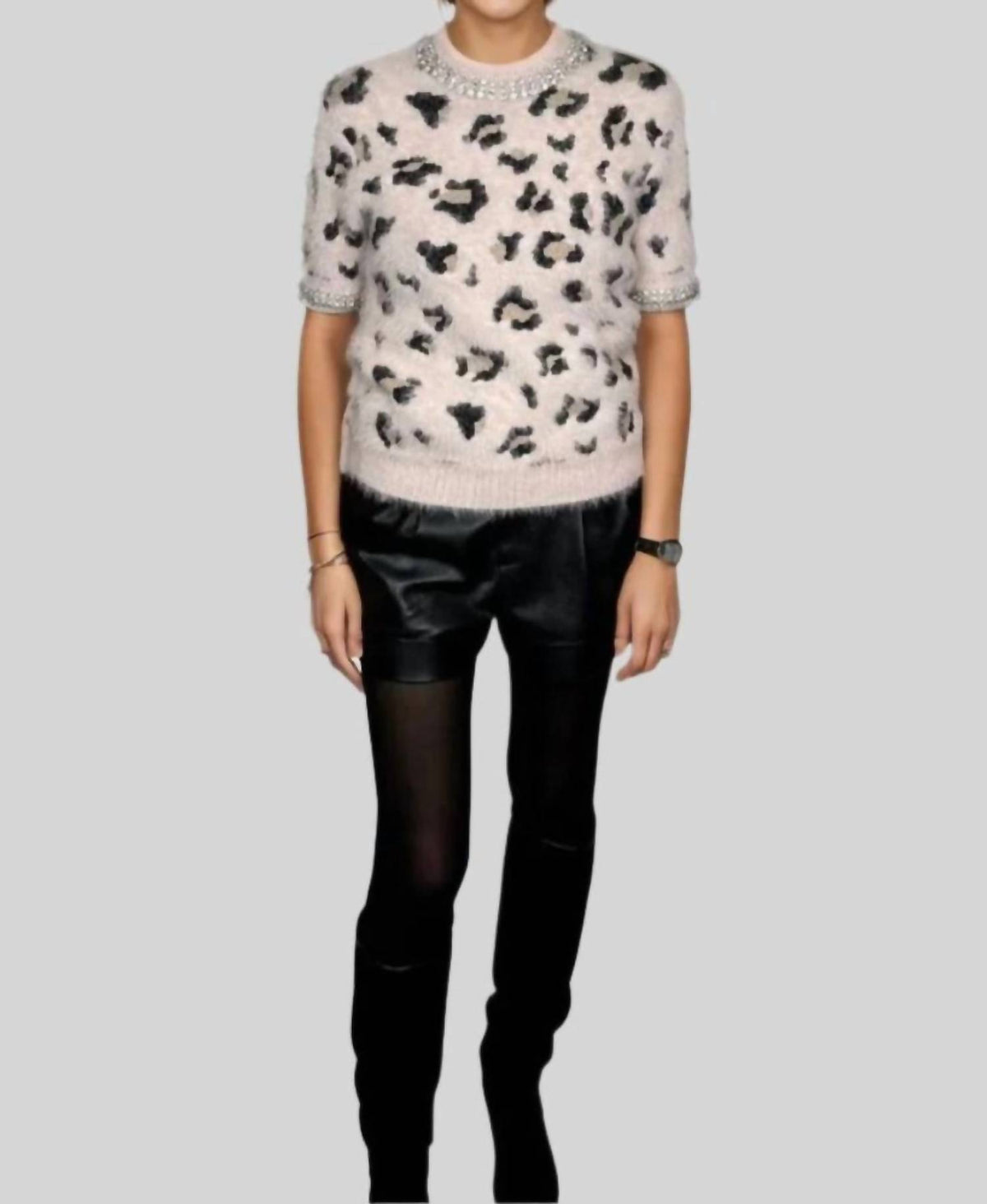 Pho Firenze - Knit Sweater With Diamond Applique