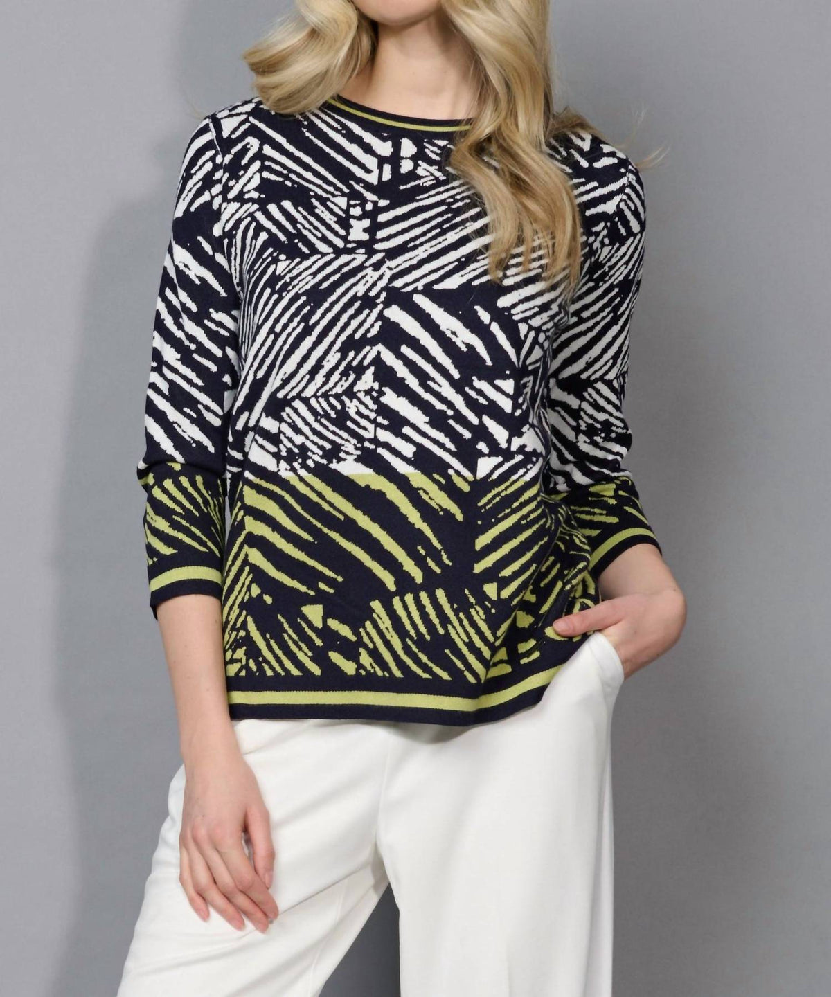 Picadilly - 3/4 Sleeve Abstract Printed Top