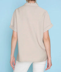 Picadilly - Button Front Blouse with Pockets