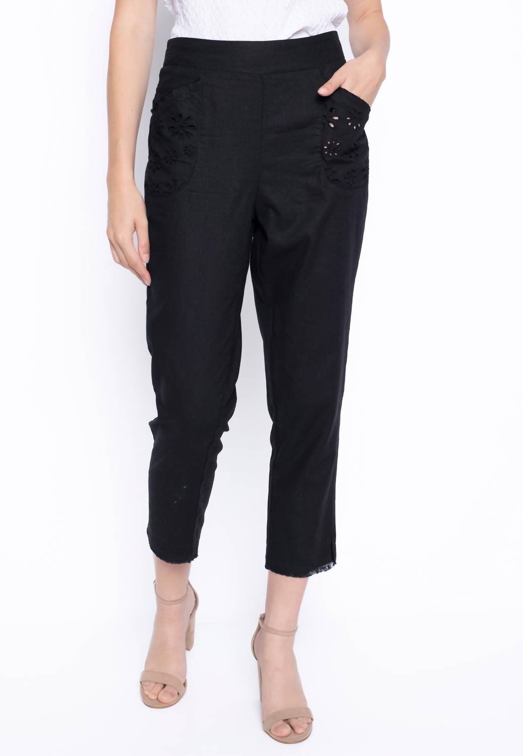 Picadilly - Eyelet Pull-On Straight Leg Pants