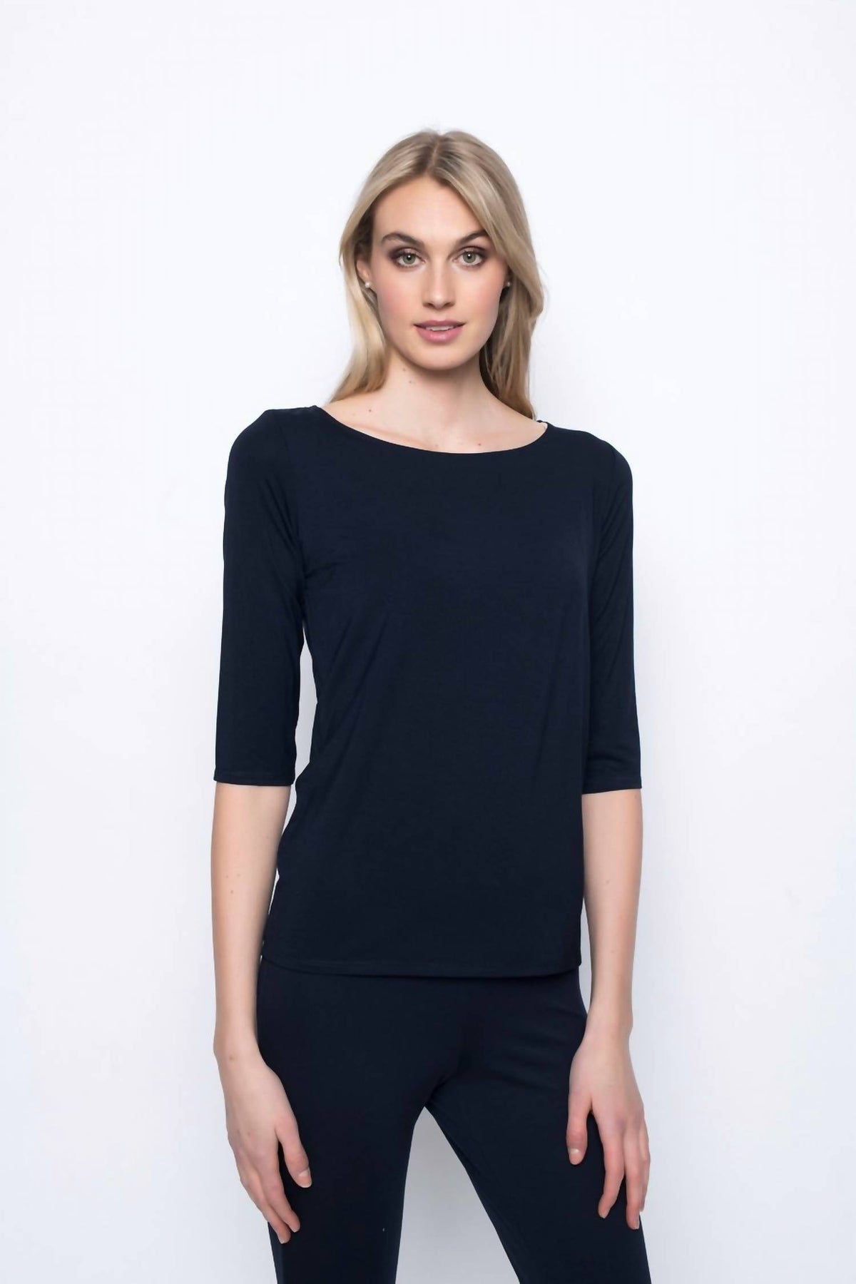 Picadilly - Quarter Sleeve Boat Neck Top