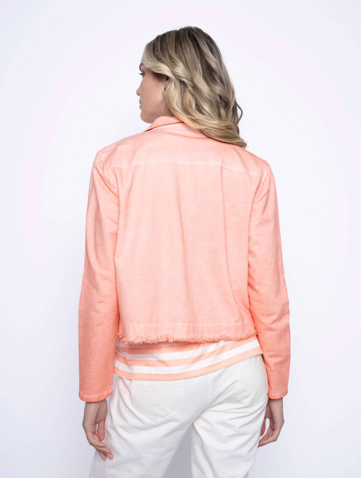 Picadilly - Raw Edge Fringe Patch Pocket Jacket