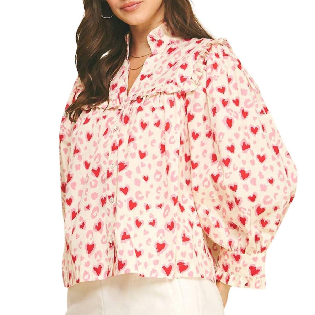 Pinch - Hearts Pattern Blouse Top