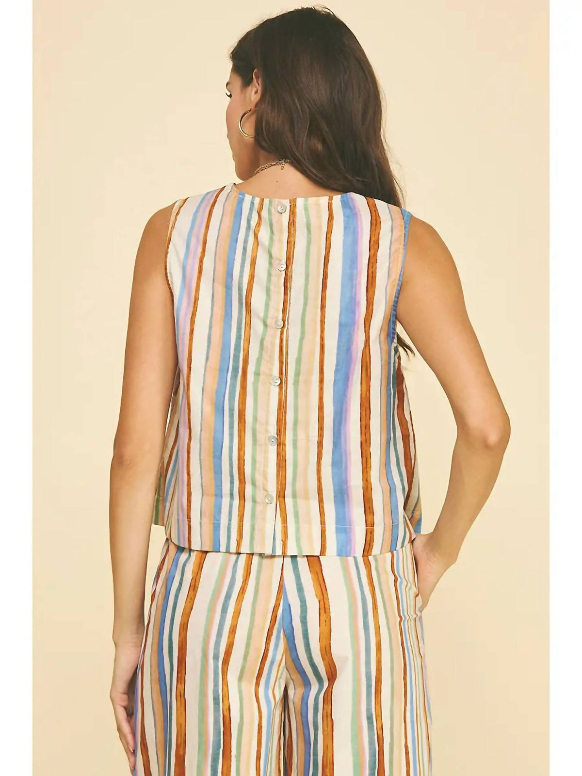 Pinch - Stripe Top with Button