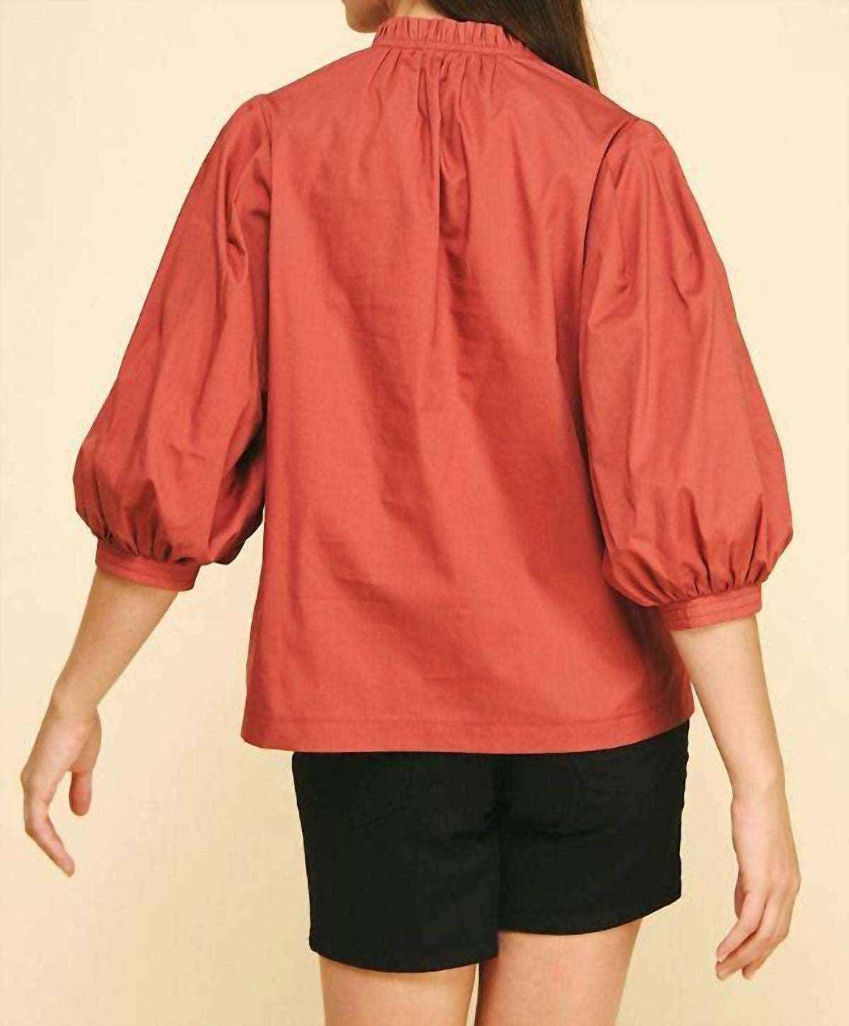 Pinch - Ruffle & Ready Mockneck Blouse