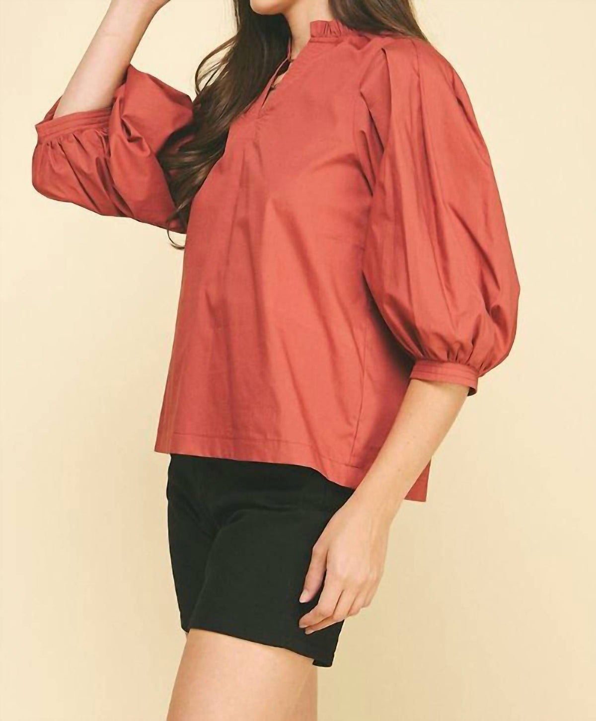 Pinch - Ruffle & Ready Mockneck Blouse