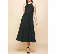 Pinch - Sleeveless Tiered Maxi Dress - black - clothing - dresses
