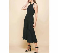 Pinch - Sleeveless Tiered Maxi Dress - black - clothing - dresses