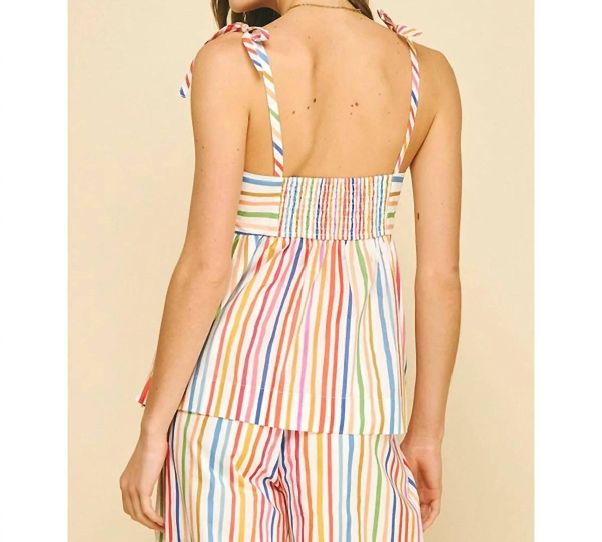 Pinch - Stripe Tie Strap Tank Top