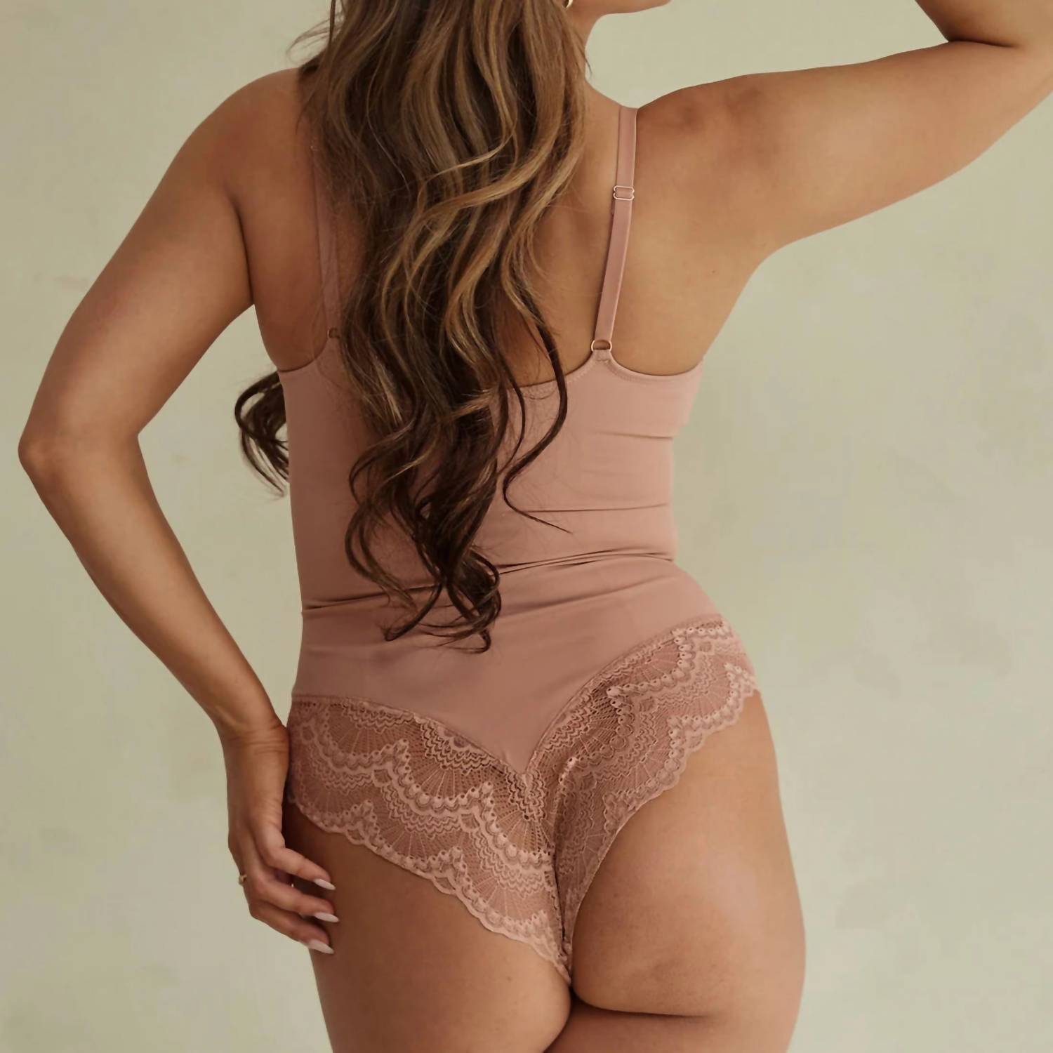 Pinsy - Sculpting Lace Bodysuit - bodysuits - clothing - pink