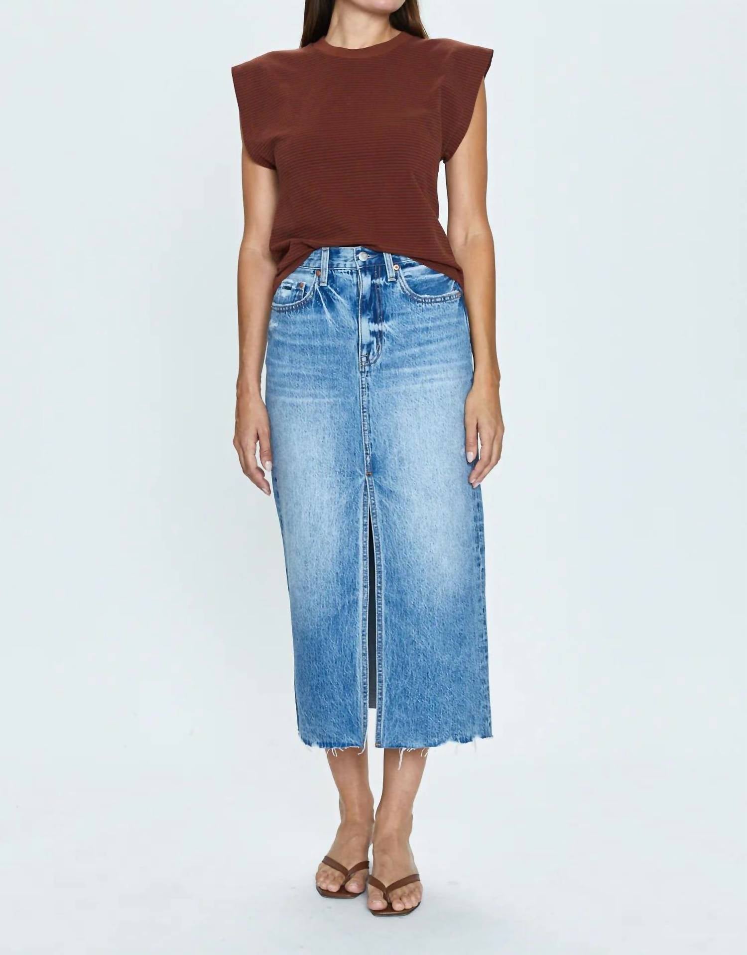 Pistola - Alice Midi Skirt - blue - clothing - cotton