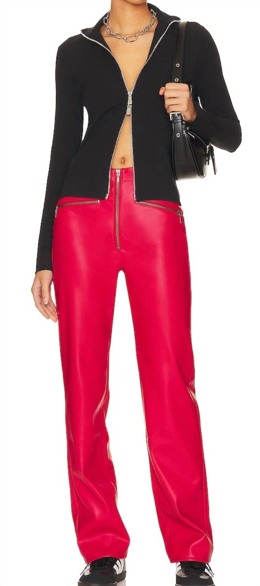 Pistola - Cassie Exposed Zipper Straight Pant - clothing - pants - polyurethane