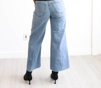 Pistola - Izzy Wide Leg Cropped Jeans - ankle - blue - clothing