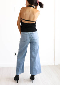 Pistola - Izzy Wide Leg Cropped Jeans - ankle - blue - clothing