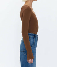Pistola - Jenny Long Sleeve Square Neck Thong Bodysuit