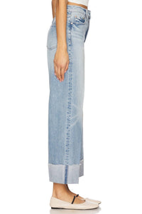 Pistola - Lana Crop Cuffed Wide Leg Jeans - blue - clothing - cotton