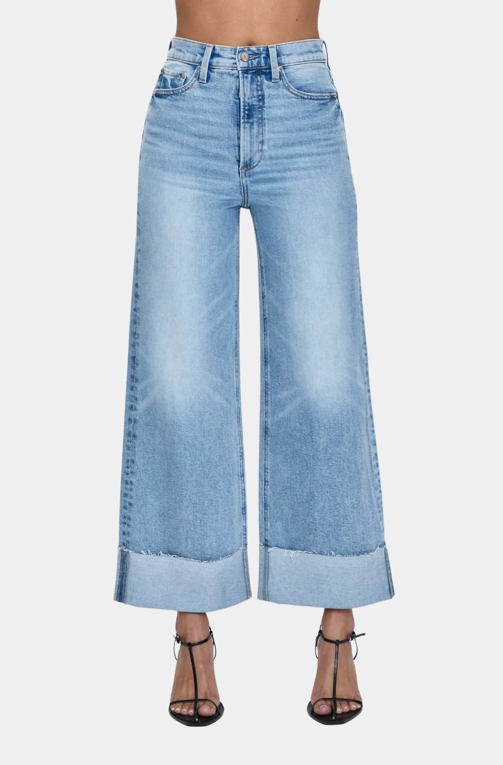 Pistola - Lana Crop Wide Leg Jeans - blue - clothing - cotton - blend