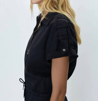 Pistola - Meg Zip Front Romper - black - clothing - cotton - blend