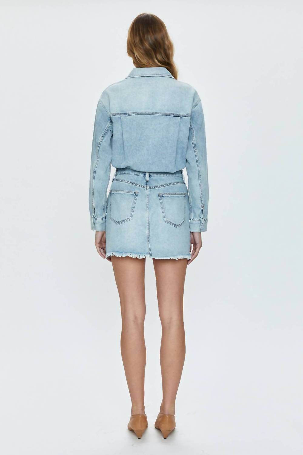 Pistola - Nina Long Sleeve Mini Dress - blue - clothing - cotton