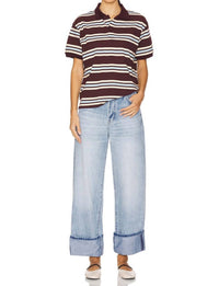 Pistola - Ryder High Rise Cuffed Straight Jeans - blue - clothing - cotton
