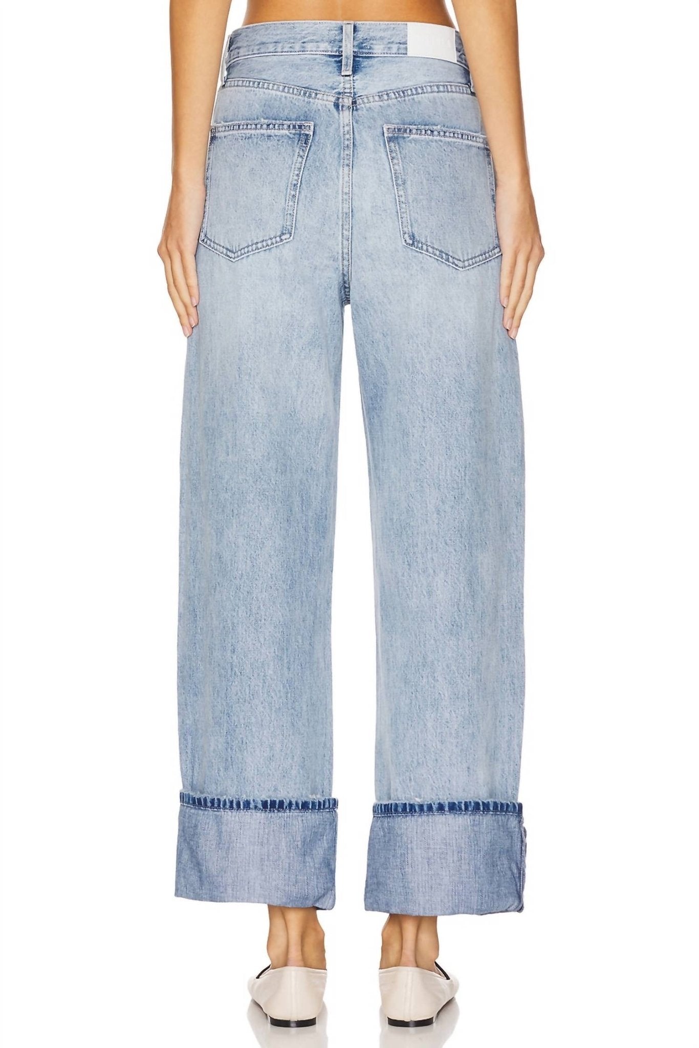 Pistola - Ryder High Rise Cuffed Straight Jeans - blue - clothing - cotton