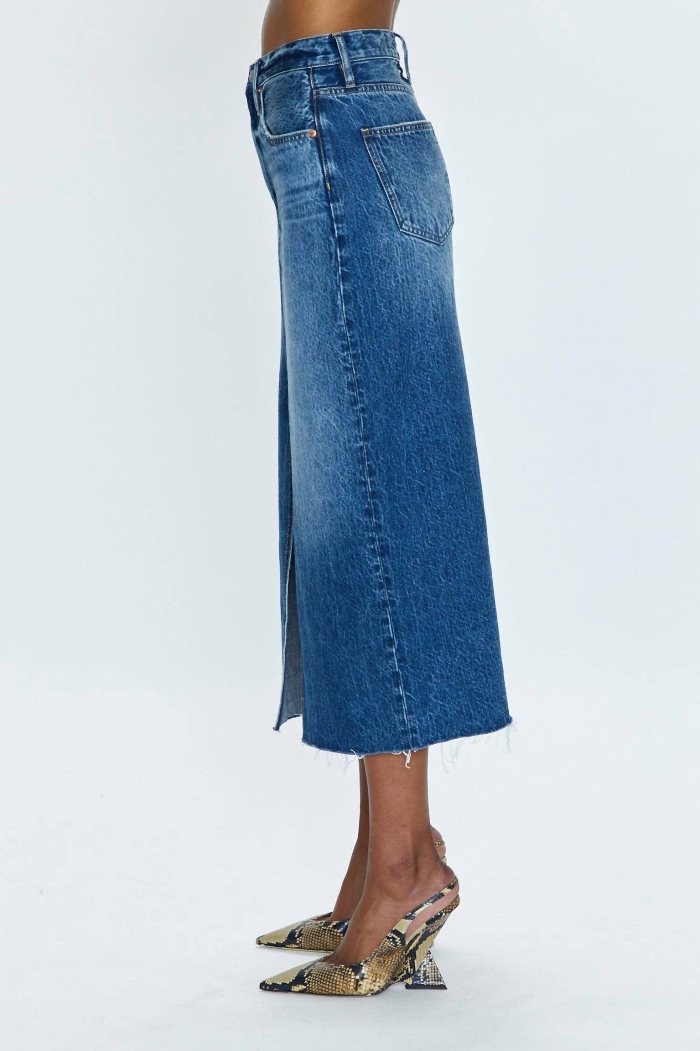 Pistola - Women's Alice Denim Midi Skirt - blue - clothing - cotton