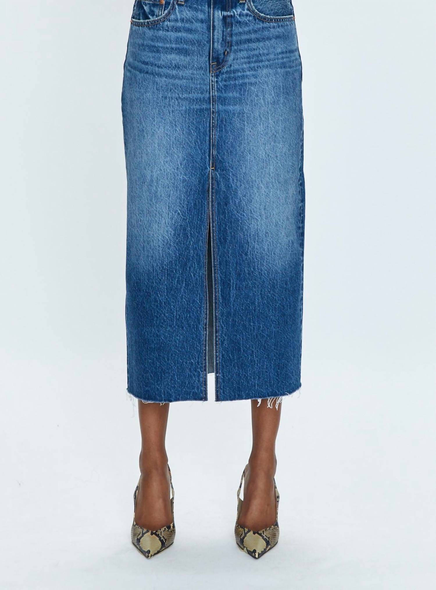 Pistola - Women's Alice Denim Midi Skirt - blue - clothing - cotton