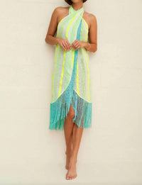 Pitusa - Fringed Crossover Mini Dress
