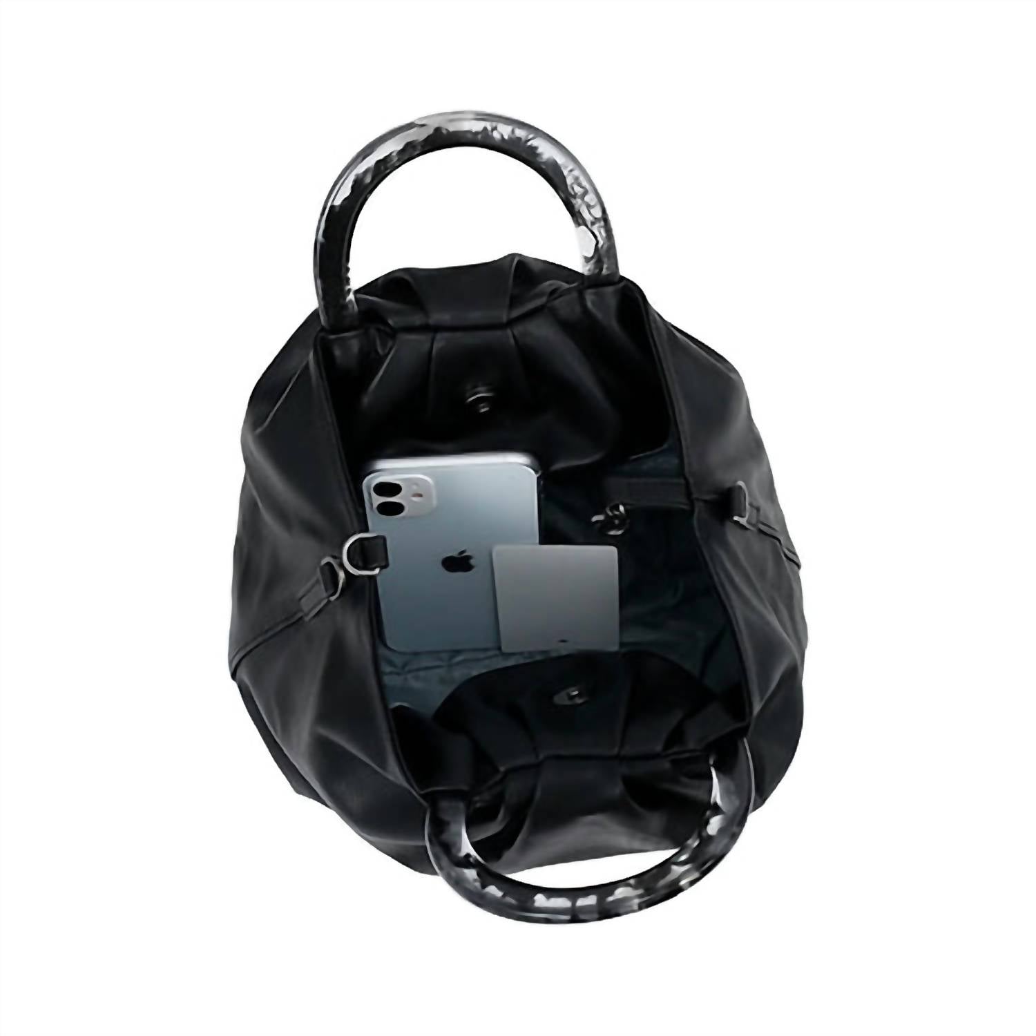 Pixie Mood - Women's Dumpling Tote Bag - Small - bags - black - handbags
