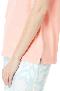 Pj Salvage - Back To Basics Short Sleeve Tee - clothing - cotton - blend - pink