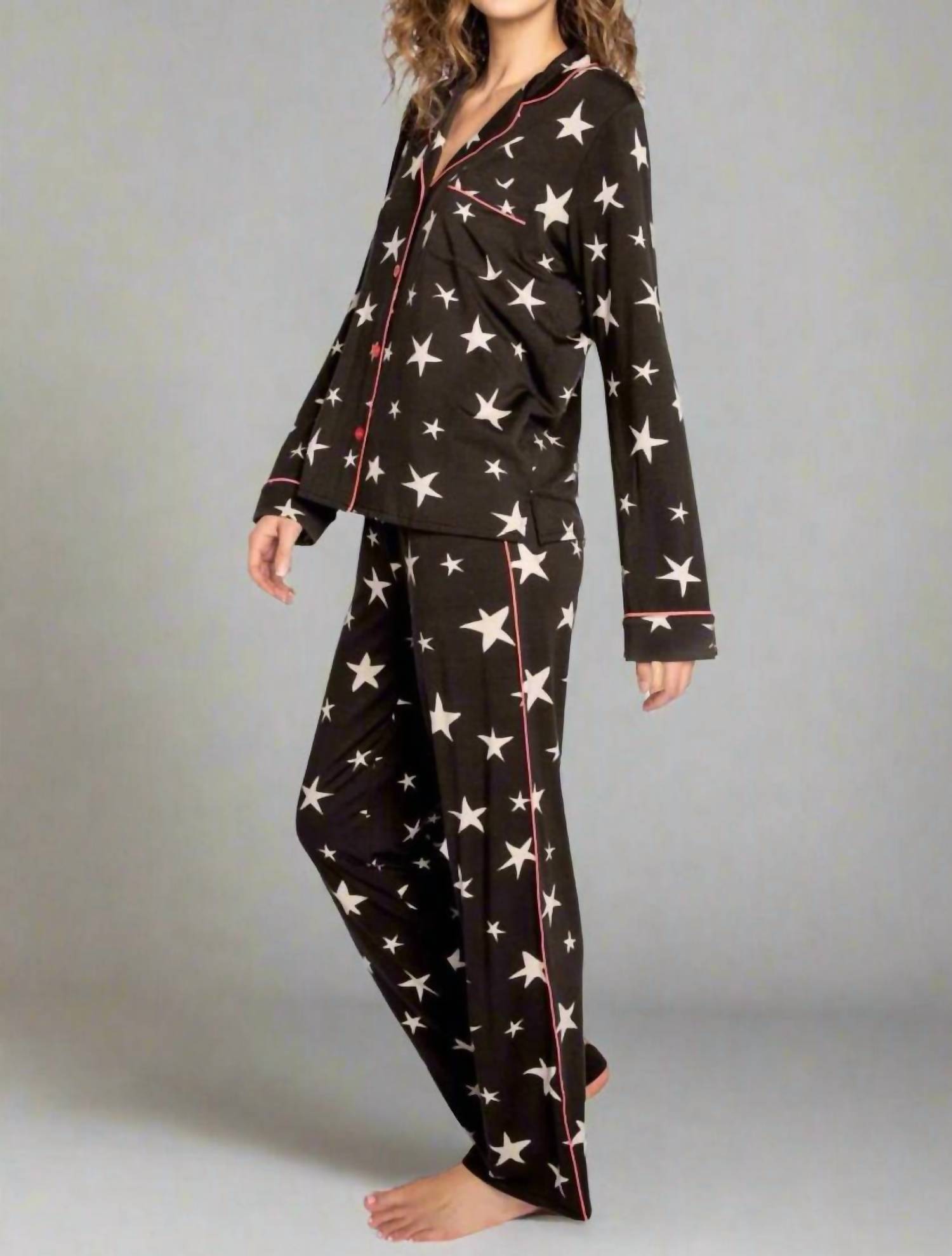 Pj Salvage - Bed Time Stories Pajama Set - black - clothing - loungewear