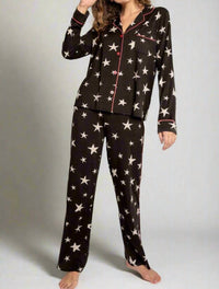 Pj Salvage - Bed Time Stories Pajama Set - black - clothing - loungewear