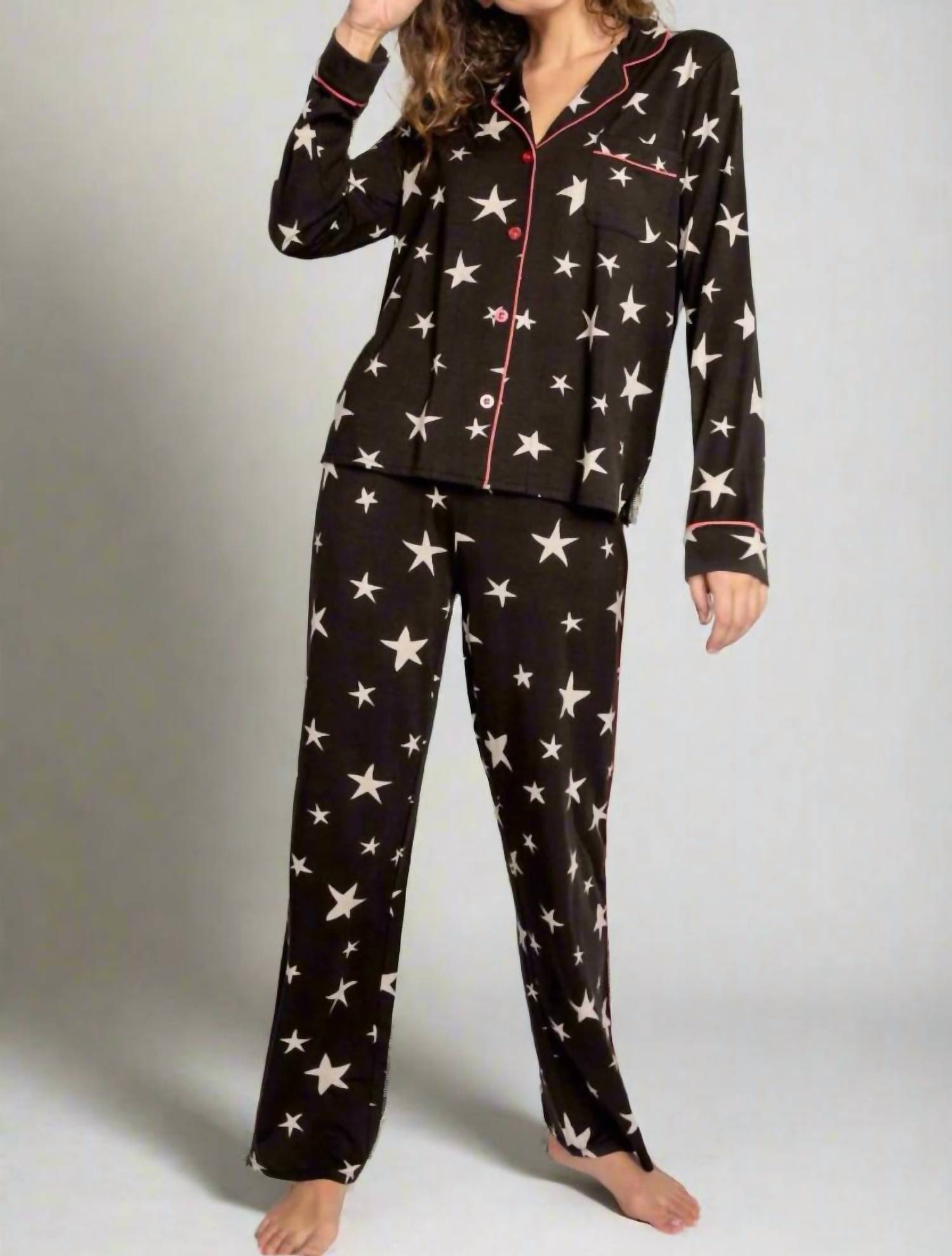 Pj Salvage - Bed Time Stories Pajama Set - black - clothing - loungewear