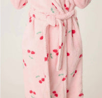 Pj Salvage - Cherry Print Hooded Robe - clothing - intimates - loungewear