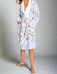Pj Salvage - Luxe Plush Robe Relpr - blue - clothing - floral