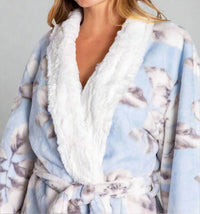 Pj Salvage - Luxe Plush Robe Relpr - blue - clothing - floral