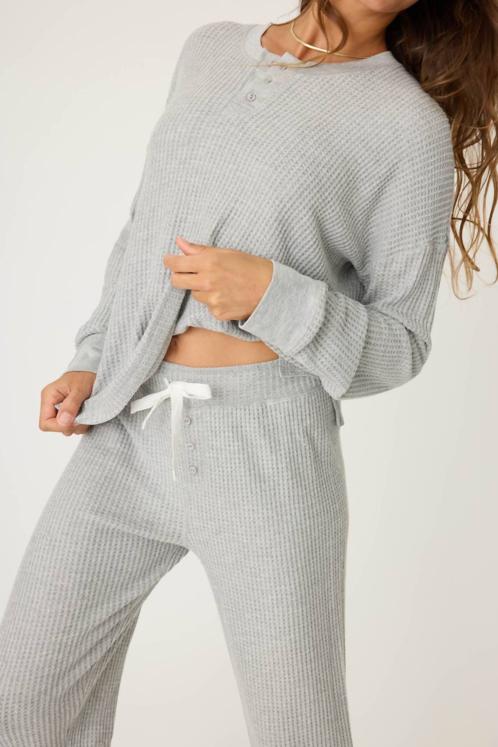 Pj Salvage - Sparkle Thermal Ski Set - clothing - grey - loungewear