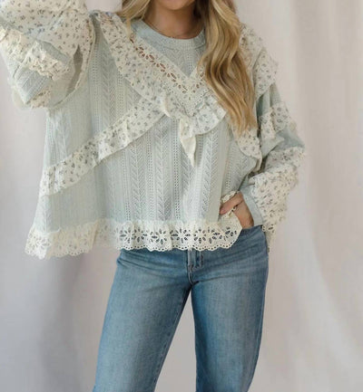Pol - Amber Ruffle Lace Top