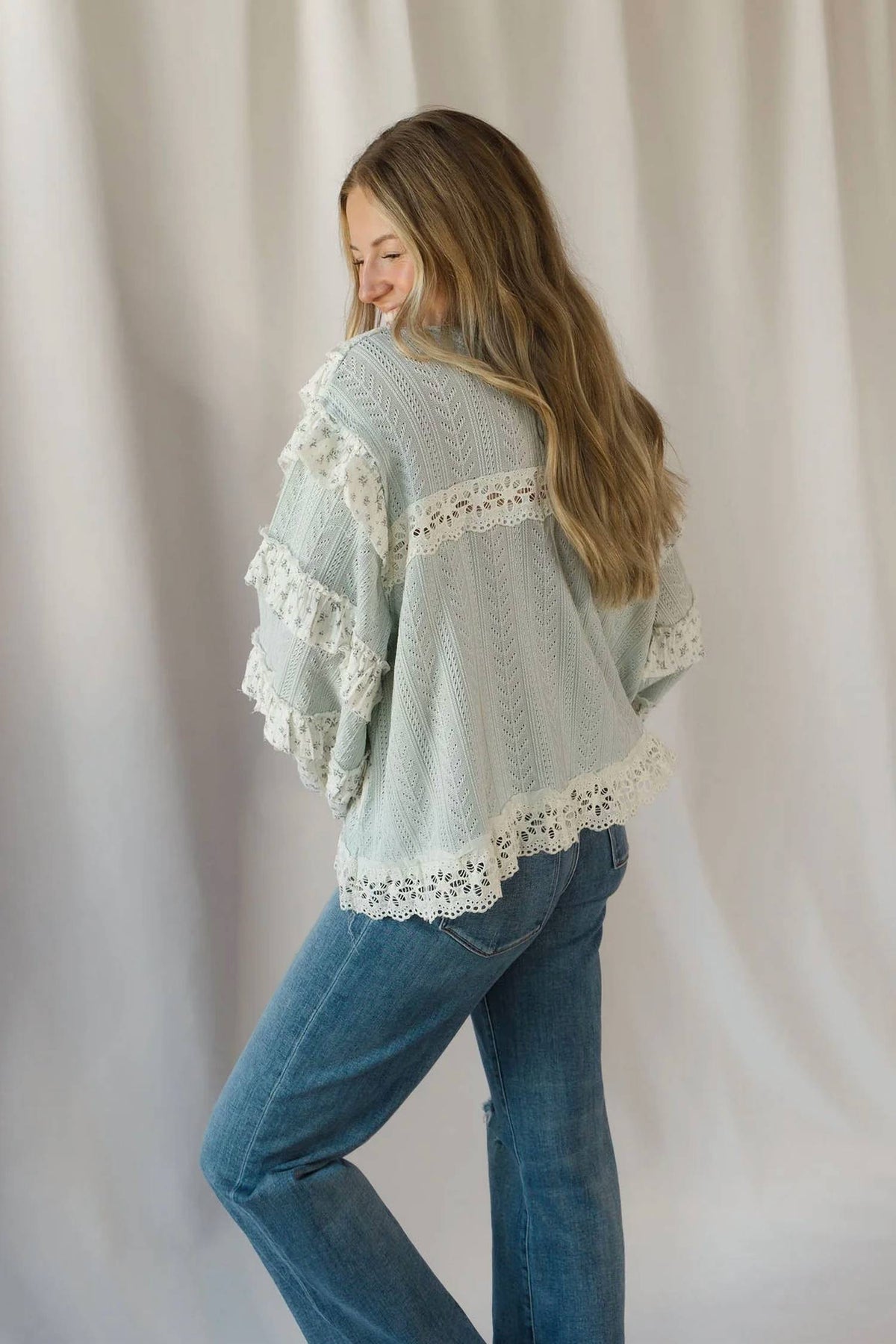 Pol - Amber Ruffle Lace Top